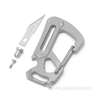 EDC Outdoor Survival Titanium Carabiner With Knife